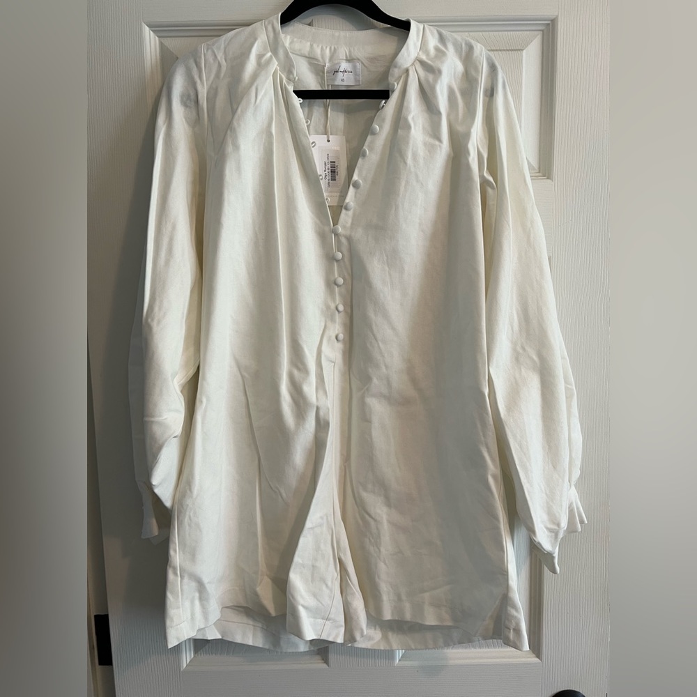 Girl and the Sun White Olga Romper NWT